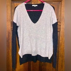 MADEWELL Warmlight V-Neck Pullover Sweater Colorblock, Women’s Size Small